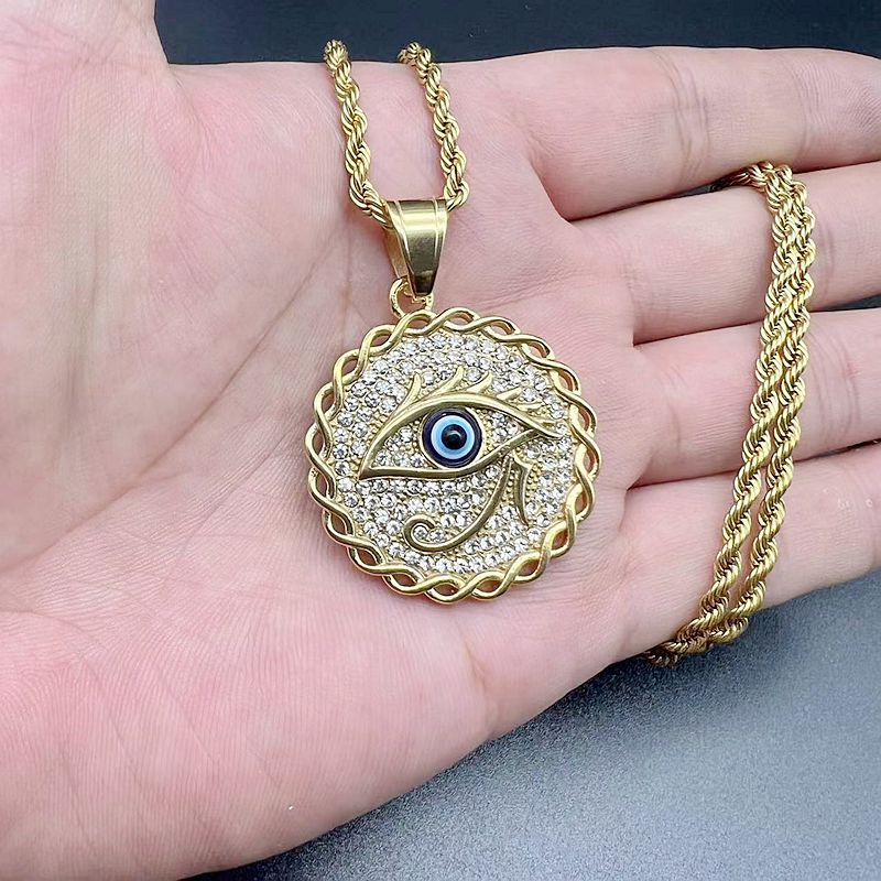 Rhinestone Necklace – Statement Eye Of Horus Pendant