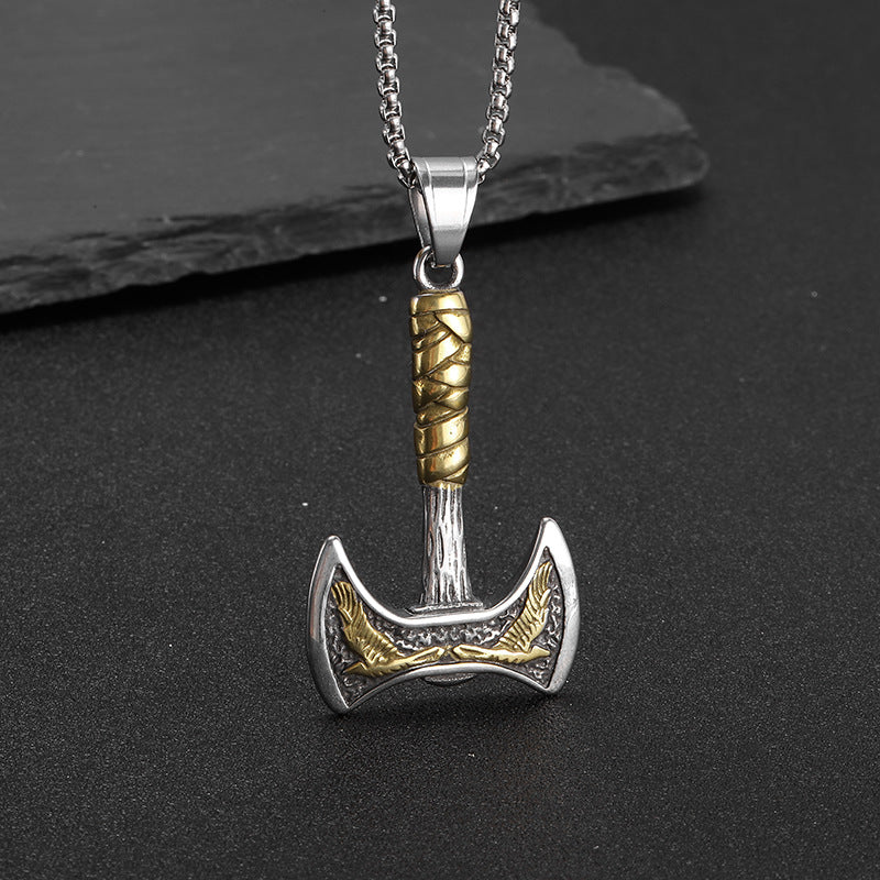 Steel Necklace - Vintage Viking Axe Pendant For Men And Women Everyday Wear Planderful