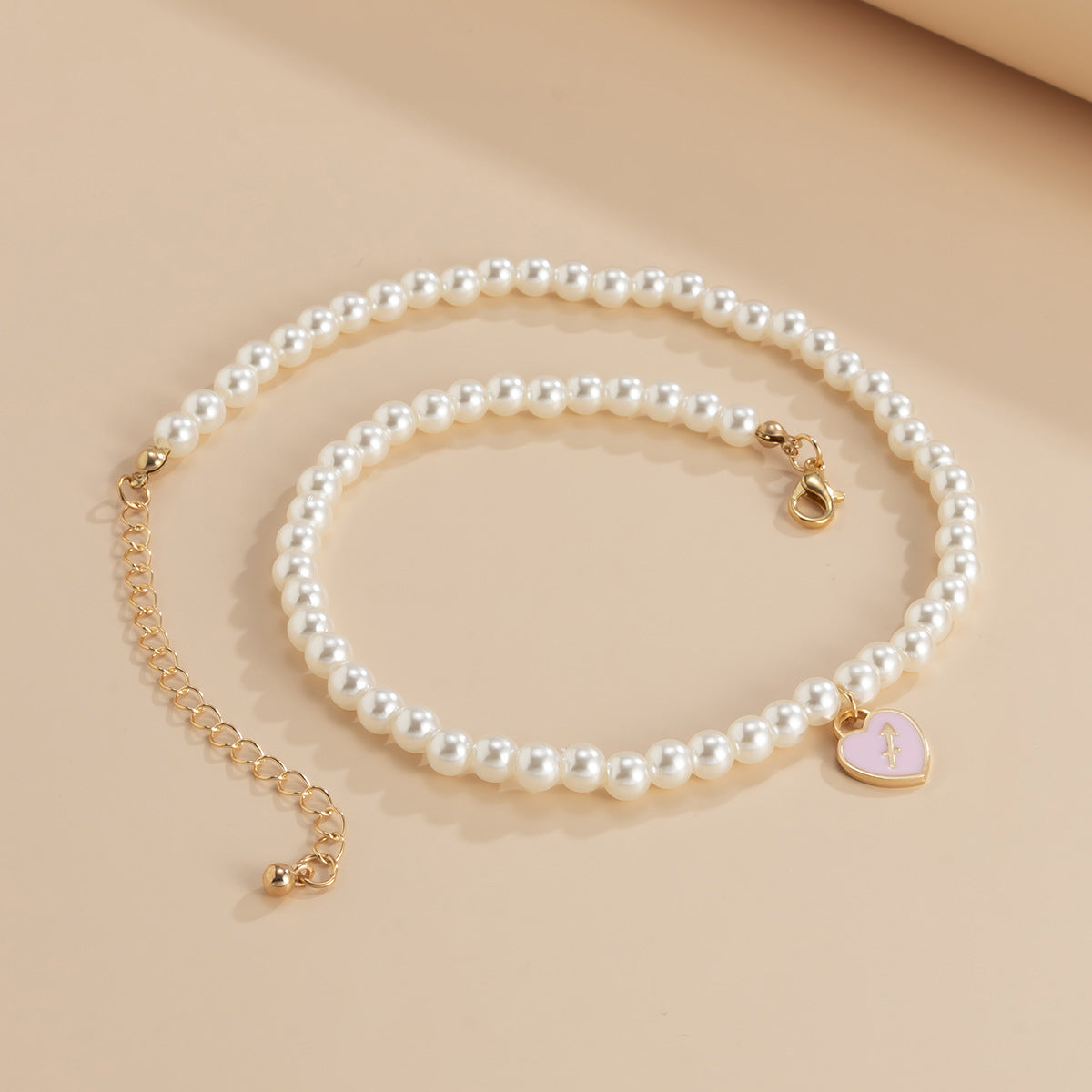 Planderful Vienna Verve Constellation Imitation Pearl Clavicle Necklace For Fashionable Women Double Sided Pendant