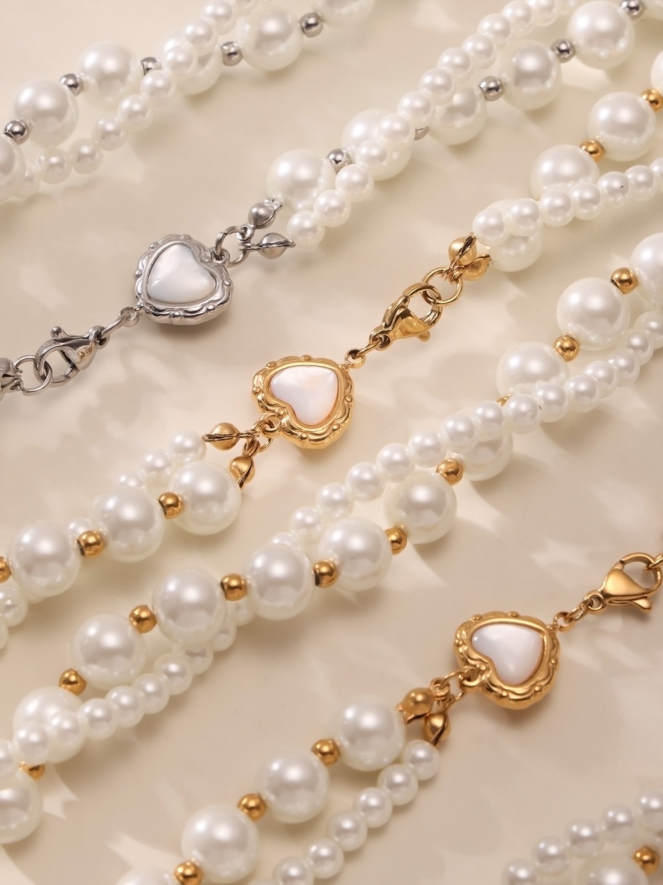 Planderful Traceless Shell Bead Double Necklace For Moms