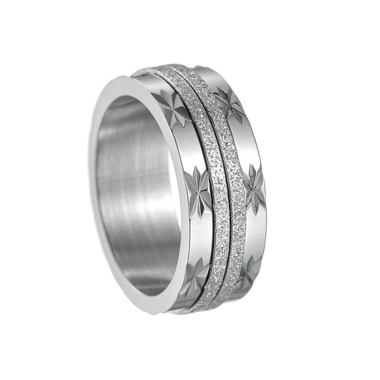 Rotatable Titanium Ring with Decompression Feature - Wholesale Ladies' Jewelry