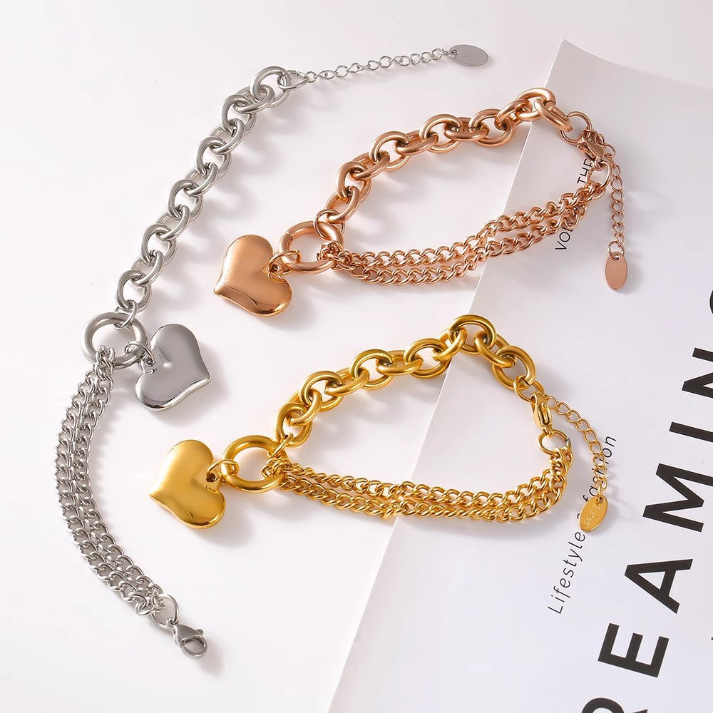 Planderful Jewelry Cuban Link Bracelet In Titanium Steel With 18K Gold Plating For Timeless Luxury