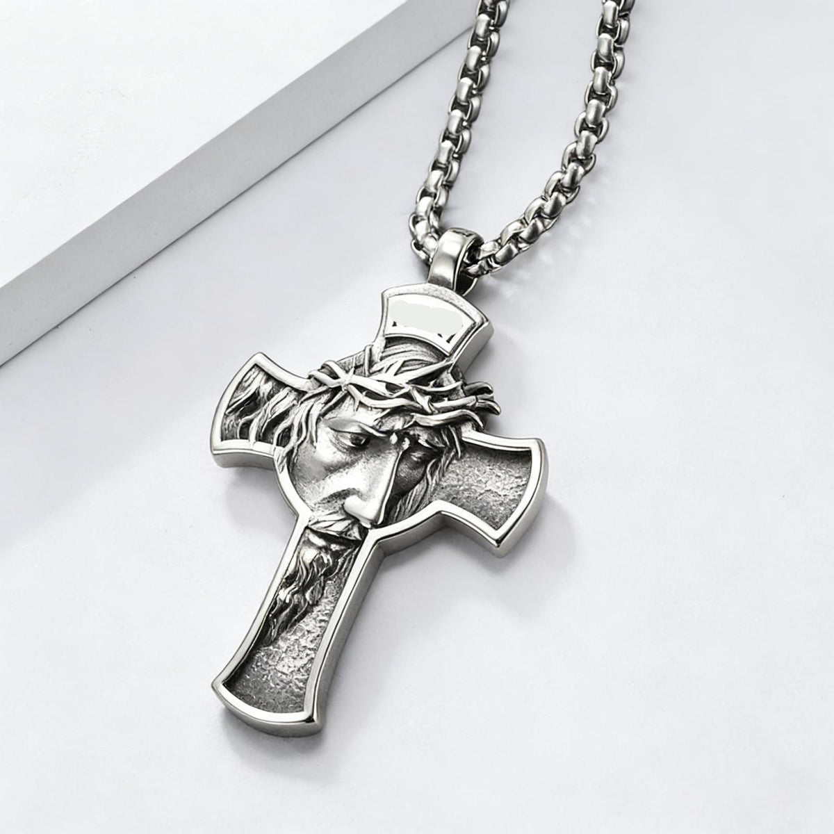 Vintage Cross Stainless Steel Pendant Necklace