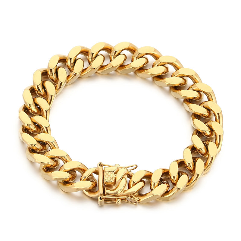 Planderful Mens Dragon Beard Buckle Cuban Chain Bracelet