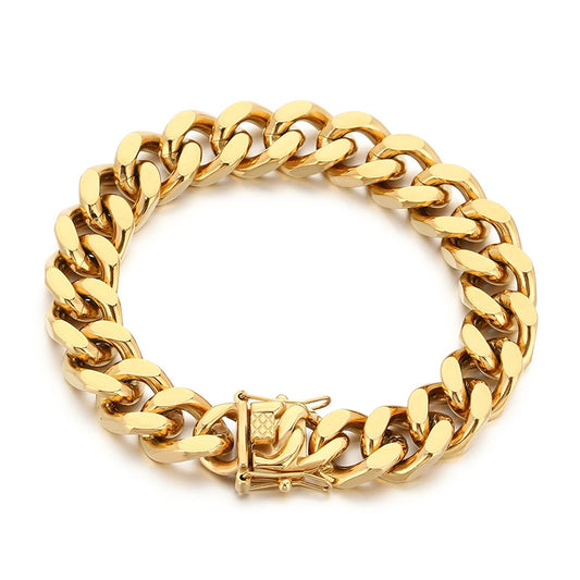 Planderful Mens Dragon Beard Buckle Cuban Chain Bracelet