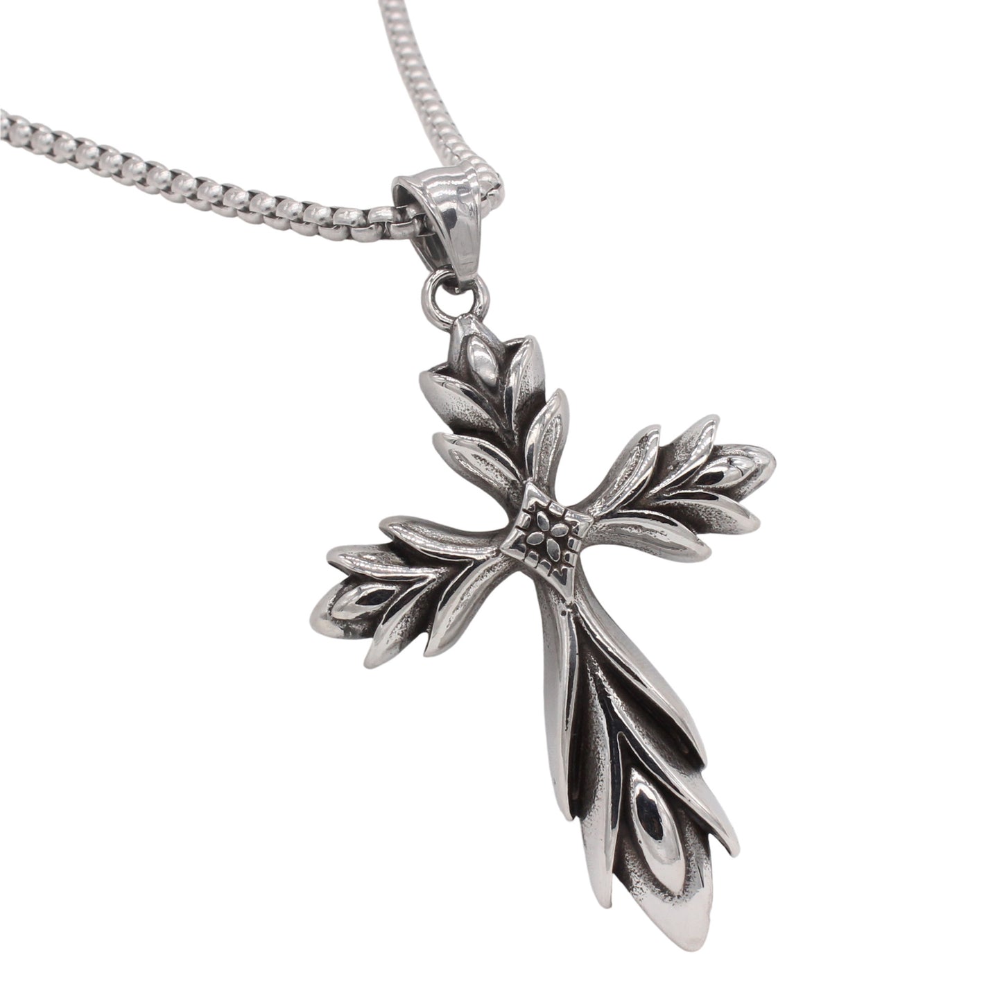 Planderful Jewelry Everyday Genie Cross Pendant For Men Personalized Vintage European American Style Stainless Steel