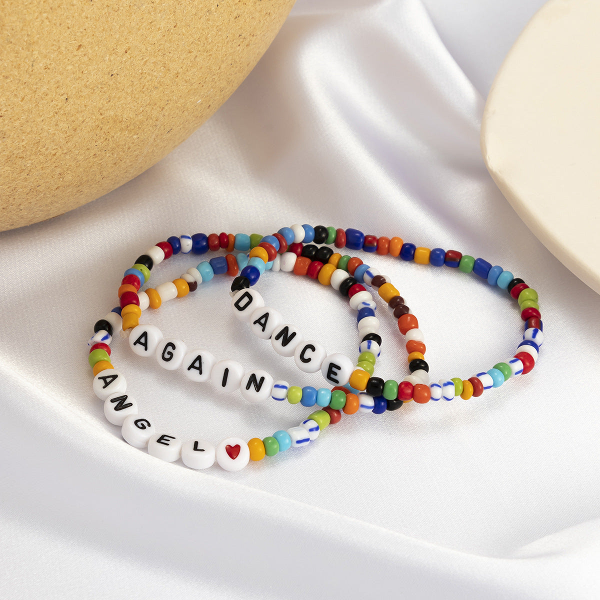 Planderful Vienna Verve Beaded Bracelet for Women Elastic Macaron Color Mix Statement Jewelry