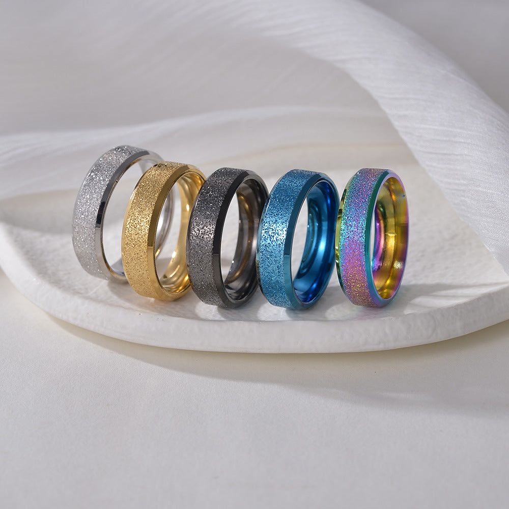Planderful Matte Stainless Steel Ring 6mm Unisex Everyday Wear Durable Minimalist Design
