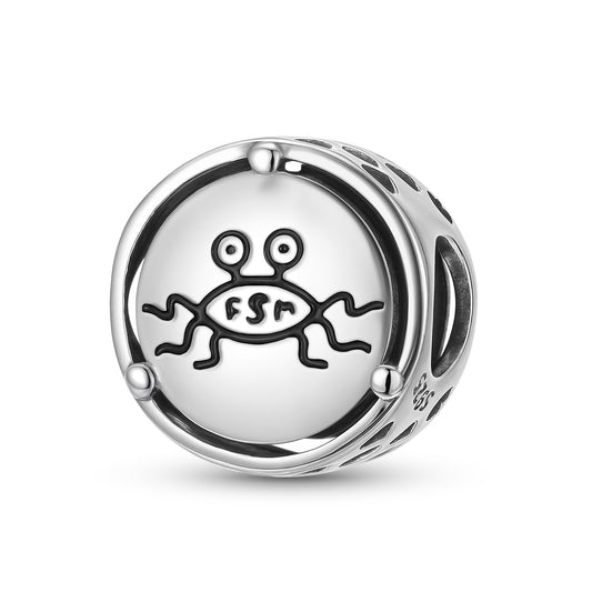 Planderful Jewelry Sterling Silver Beading Pendant With Divine Symbol Charm For Everyday Style