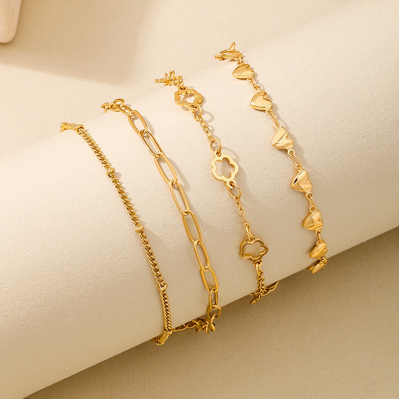 Planderful Vienna Verve Bracelet Set – Fashionable Metal Tassel Design