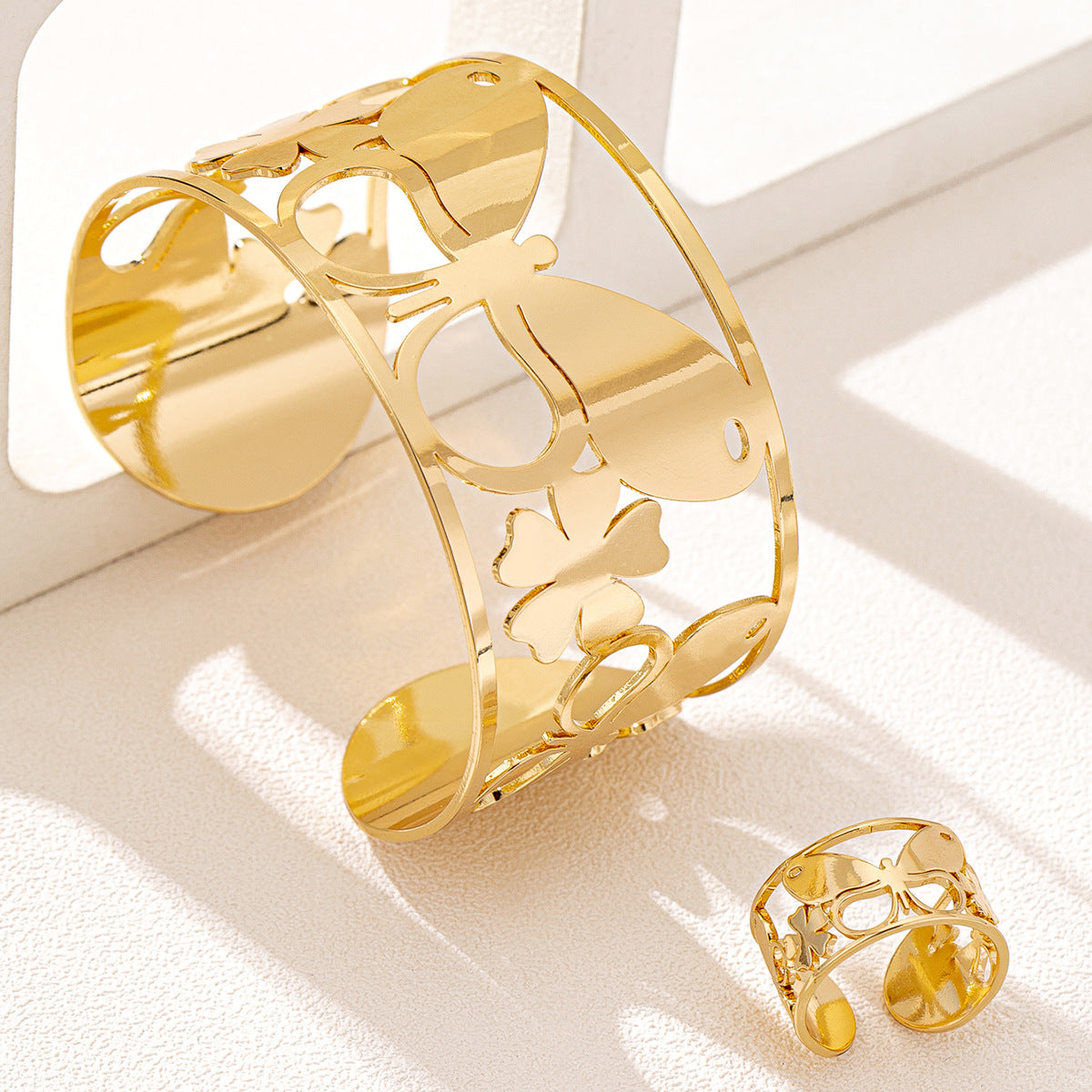 Retro Flower Butterfly Jewelry Set for Women by Planderful