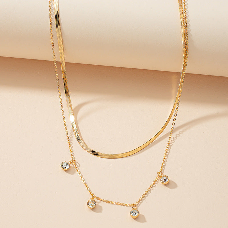 Luxurious Japanese and Korean Style Double Layer Necklace with Elegant Design