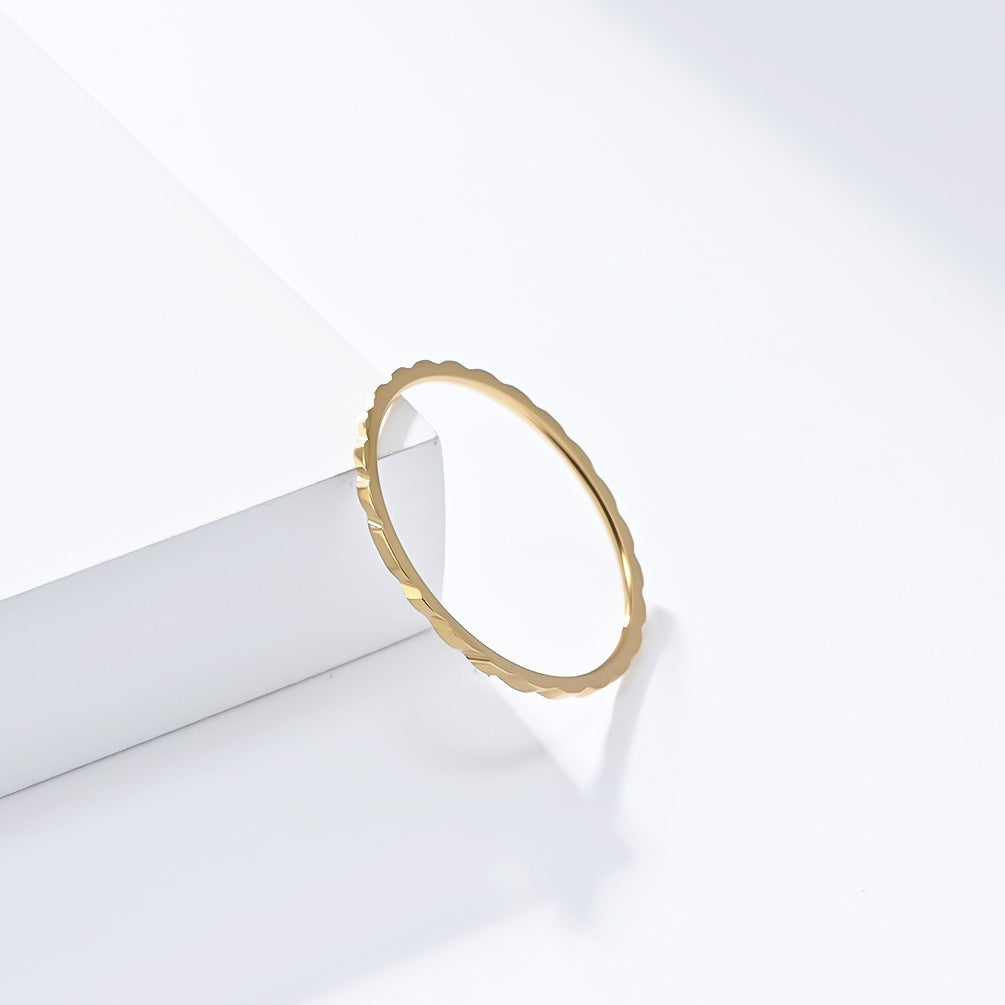 Planderful Titanium Steel Ring For Women 1mm Minimalist Elegant Everyday Jewelry