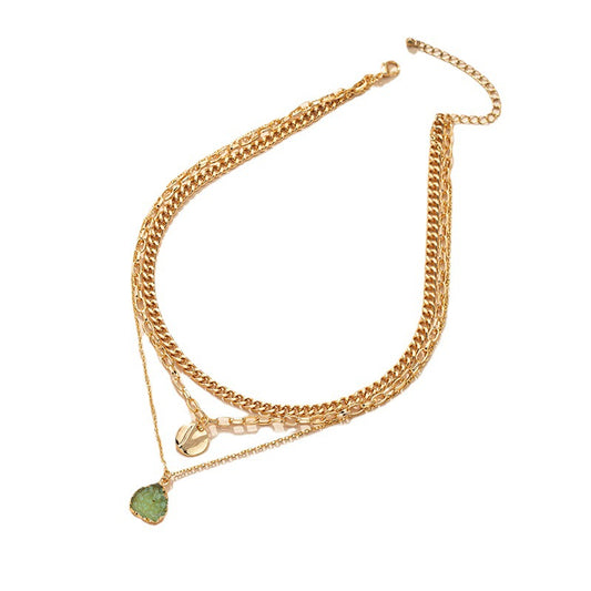 Luxurious Multi-Layer Crystal Pendant Necklace - Vienna Verve Collection
