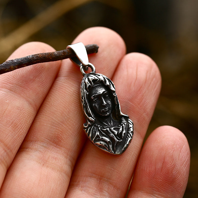 Men's Retro Titanium Steel Virgin Pendant - European and American Cross-Border Stainless Steel Casting Accessory