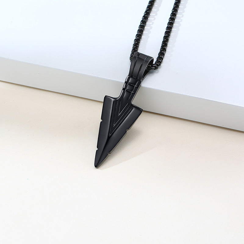 Spearhead Pendant Hip-Hop Wind Titanium Steel Necklace Men's Titanium Steel Pendant