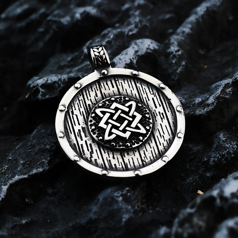 Nordic Retro Stainless Steel Men's Pendant Viking Shield