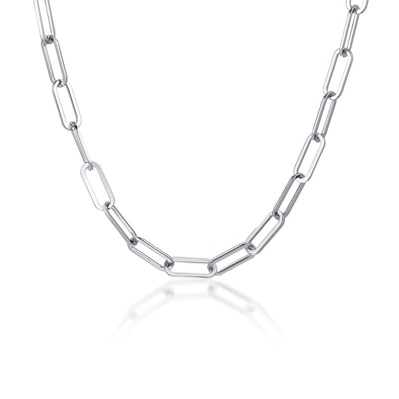 Chain 6.5MM Stainless Steel Flat Long O-Chain Necklace
