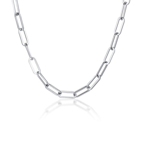 Chain 6.5MM Stainless Steel Flat Long O-Chain Necklace