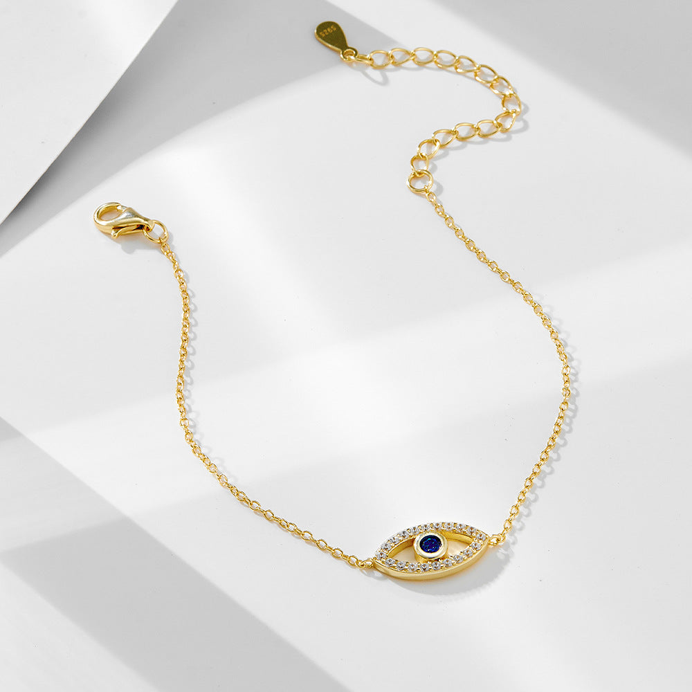 S925 Sterling Silver Zircon Eye Bracelet Devil's Eye Bracelet