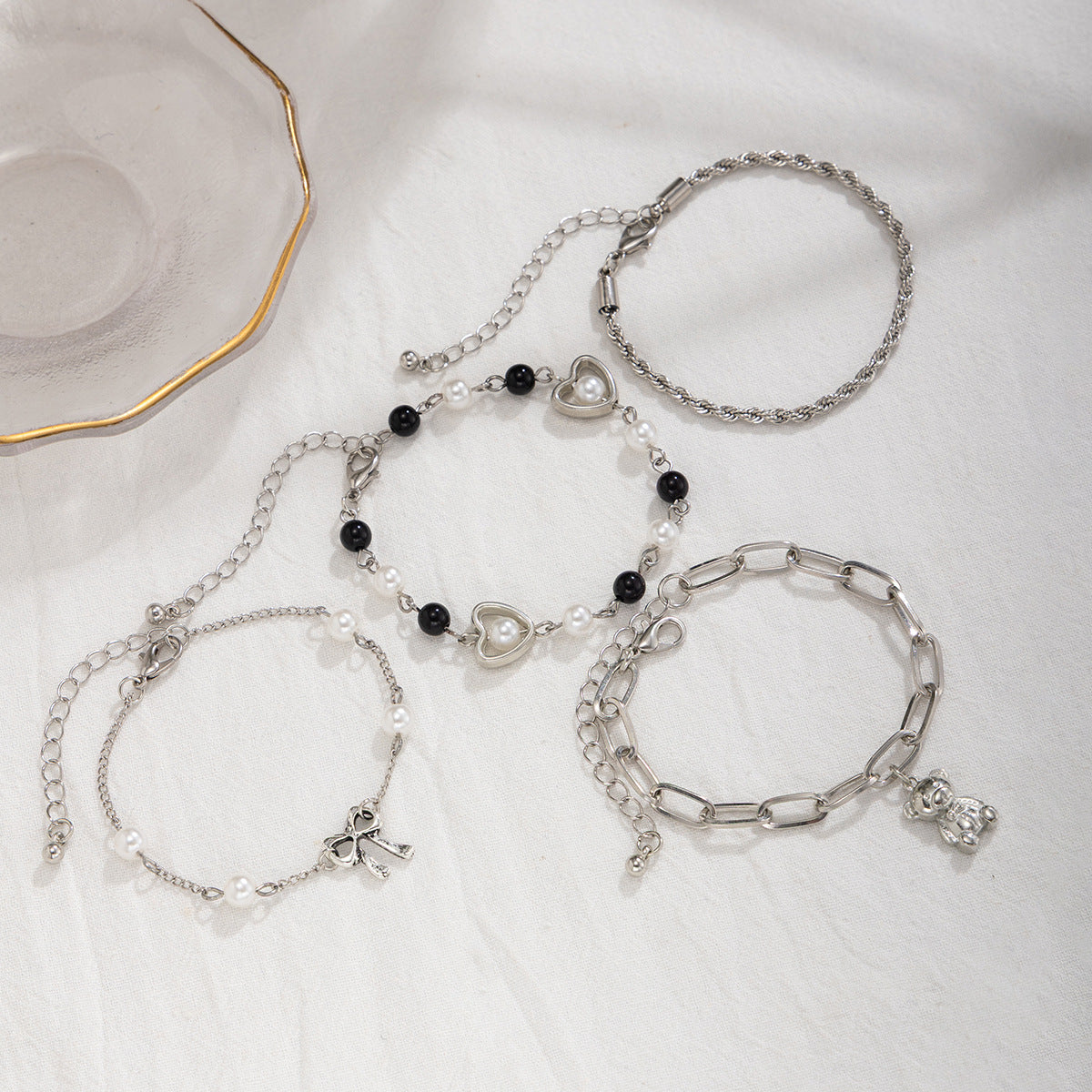 Planderful Vienna Verve Bracelet Set – Unique Niche Design with Star and Heart Accents