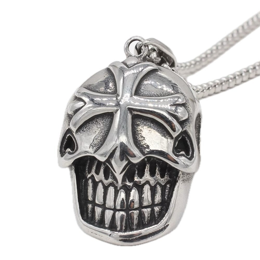 Planderful Everyday Genie – Personalized Retro Cross Skull Pendant for Men