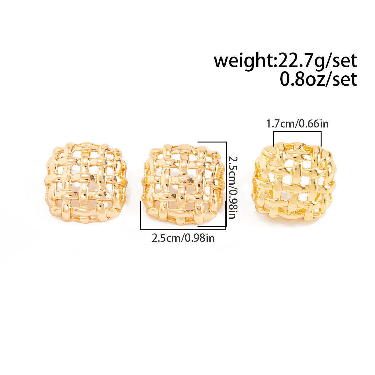 Planderful Vienna Verve Woven Metal Earrings And Ring Set For Women Bold Statement Jewelry