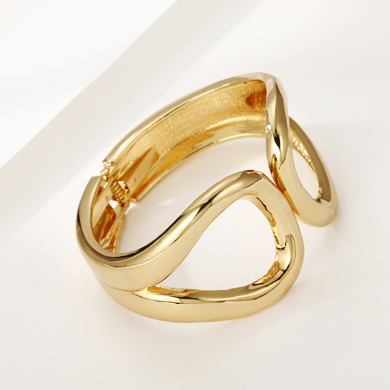 Golden Glamour Statement Bracelet, Unique Handcrafted Jewelry for Women