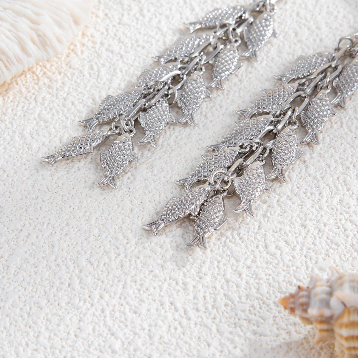 Planderful Vienna Verve Earrings – Personalized Alloy Wavy Fishtail Design