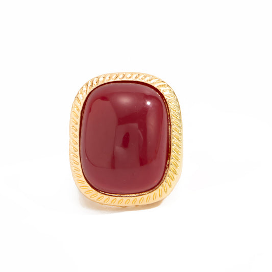 Planderful Vienna Verve Geometric Ring For Women Versatile Vintage Square Stone Statement