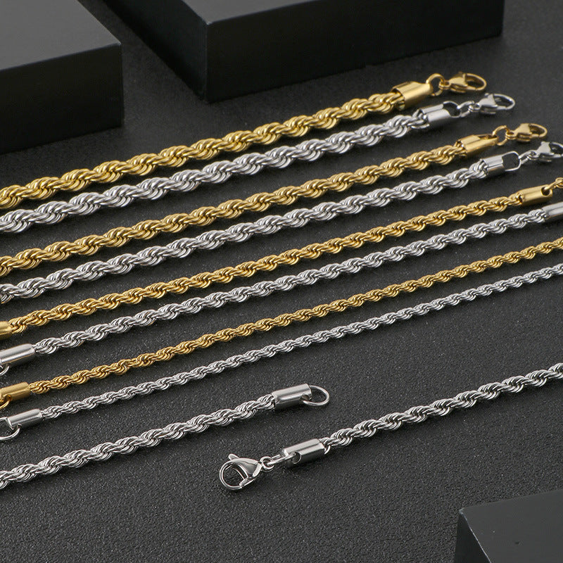 Twist Twist Rope Bracelet – In Europe & The United States – Stainless Steel Twist Chain