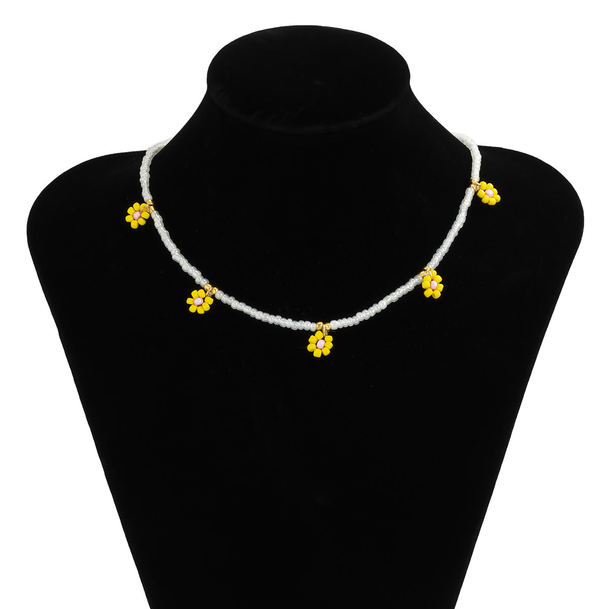 Planderful Vienna Verve Daisy Fringe Collarbone Necklace For Women Elegant Holiday Style