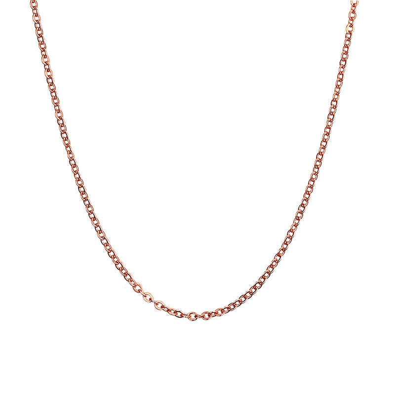 Rose Gold Titanium Steel Electroplated O-Shaped Chain Necklace