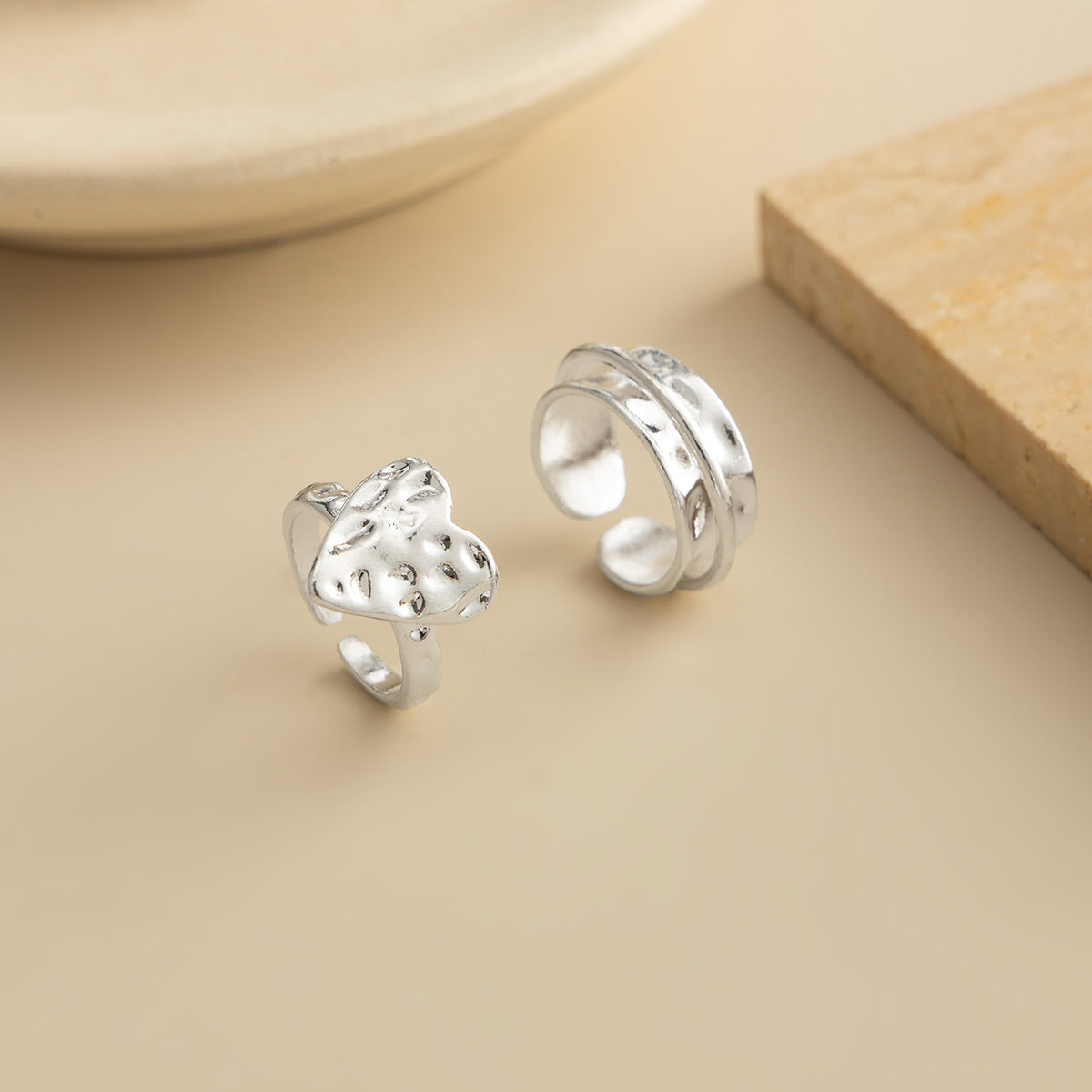 Planderful Vienna Verve Ring Geometric Wide Edge Open Ring For Bold Fashion Lovers