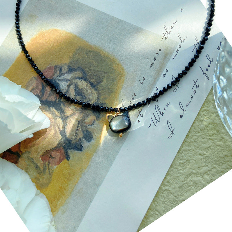 Black Cat Spinel Choker Necklace