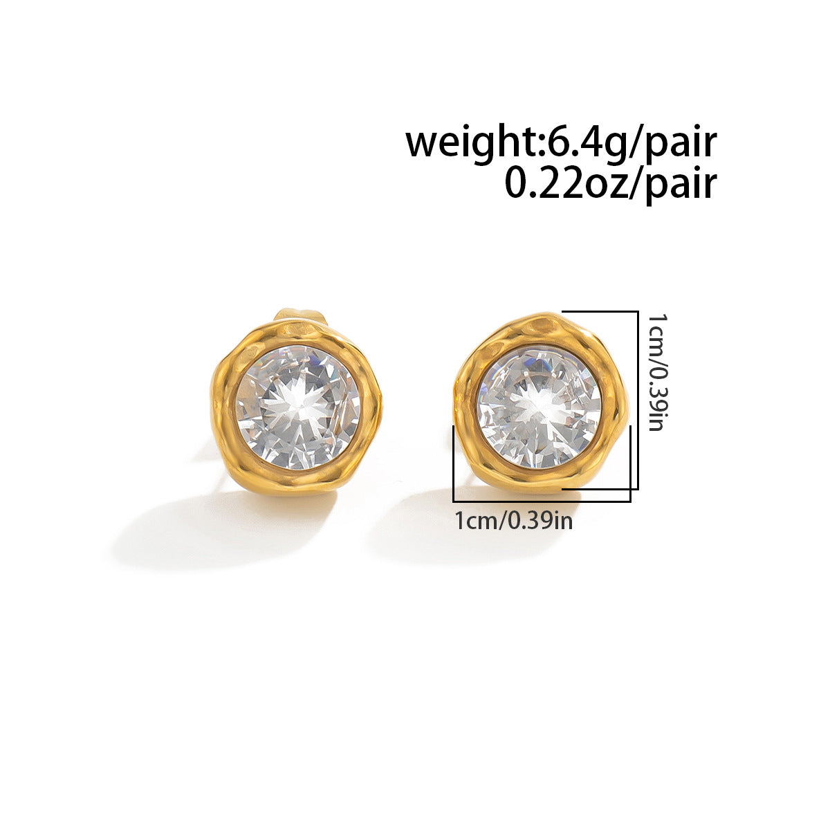 Planderful Vienna Verve Stainless Zircon Stud Earrings Women
