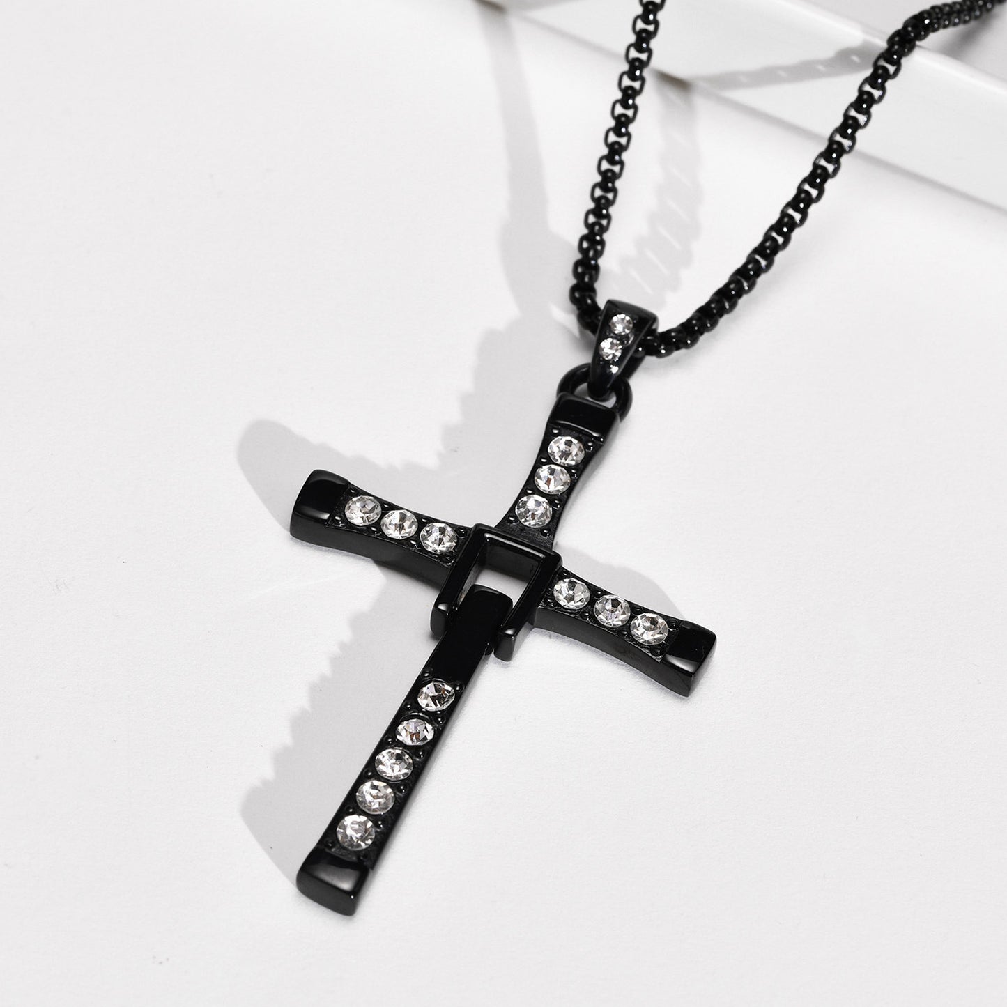 Cross-Border European And American Men's Jewelry Cross Pendant Necklace Zircon Hip-Hop Accessories For Men