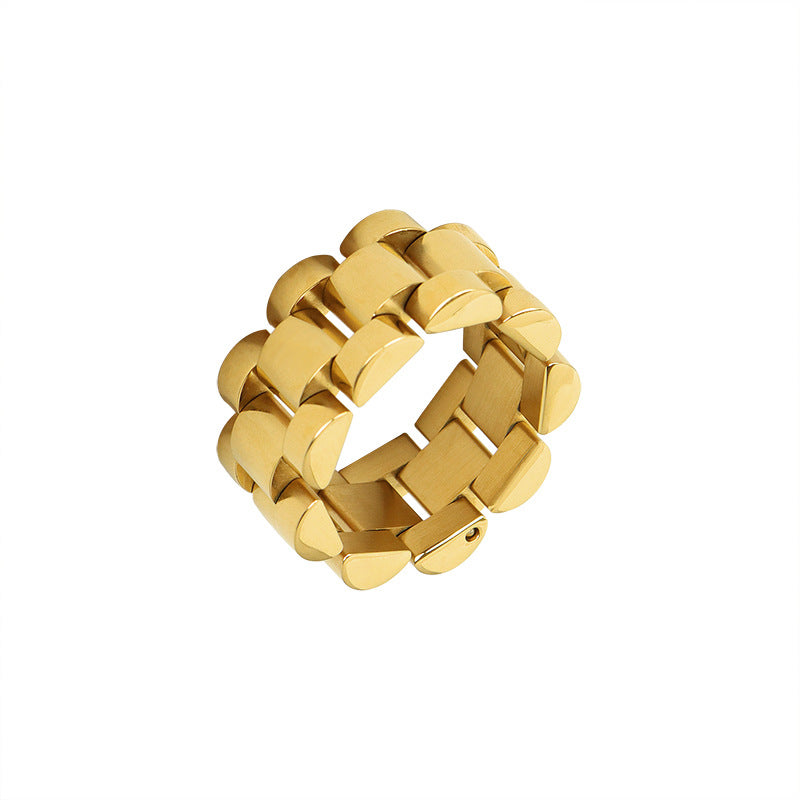 Exaggerated Labor Plus Texture Handmade Titanium Steel Ring - Versatile Index Finger Jewelry