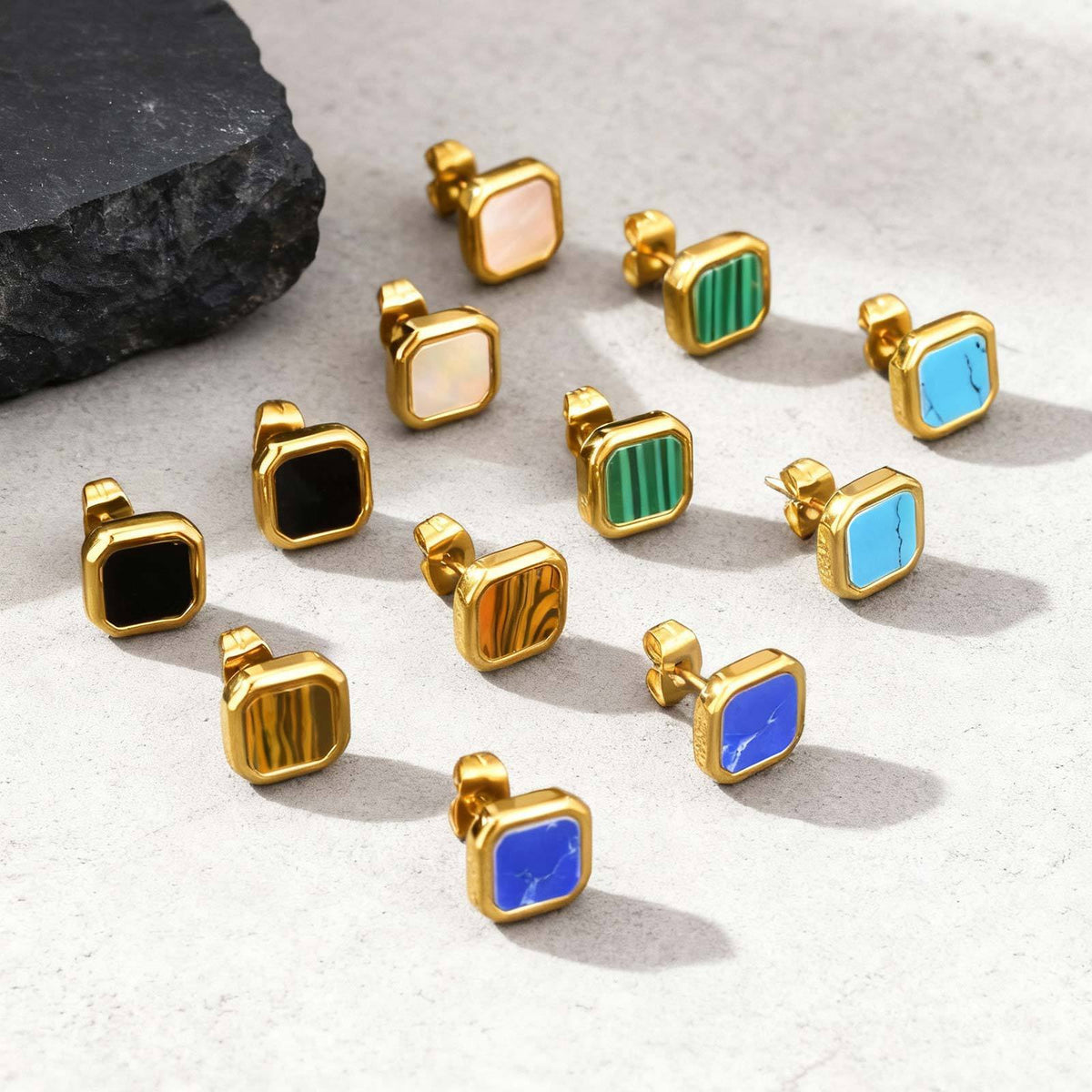 Stainless Steel Inlay Earrings — Six Styles