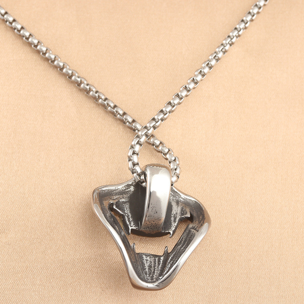 European And American Stainless Steel Smiley Face Mask Pendant