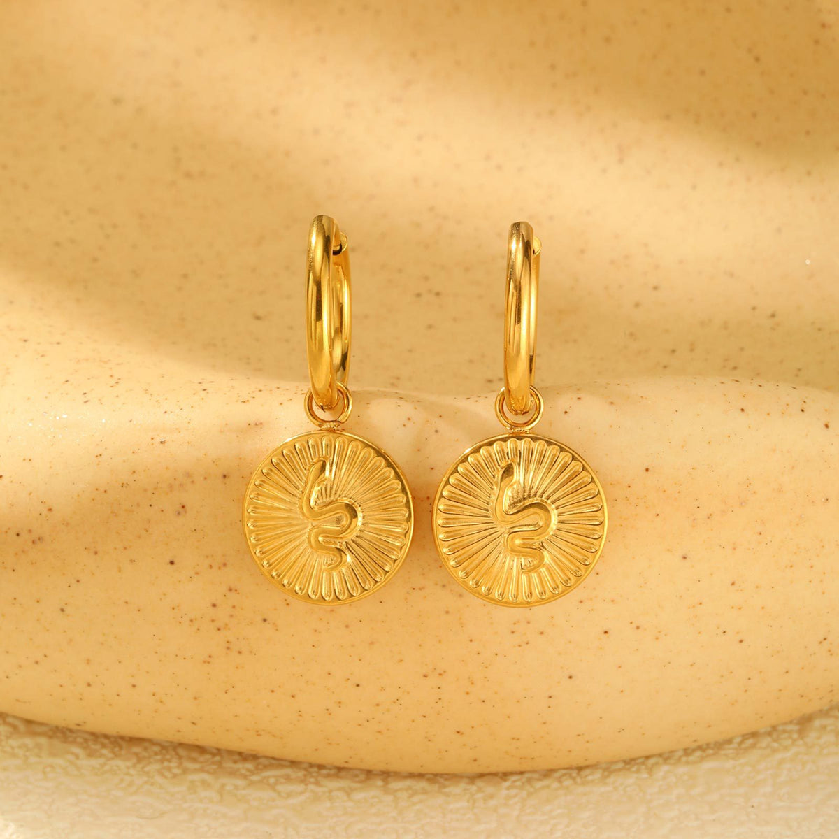 Stainless Steel Snake Vintage Earrings