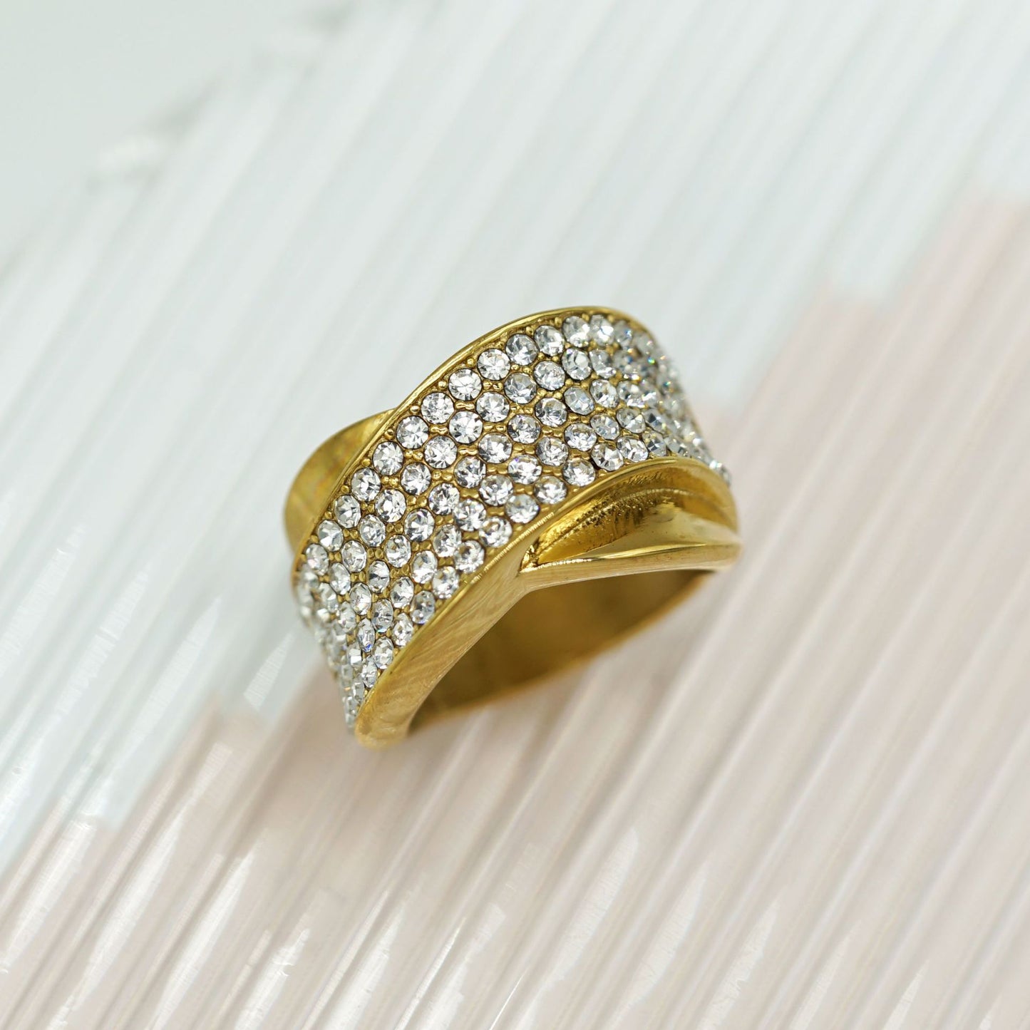 Planderful Everyday Genie 18K Gold Plated Zircon Ring For Women Light Luxury Fashion Jewelry