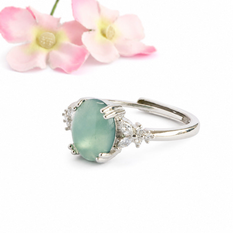 Blue-Water Jadeite Classic Ring