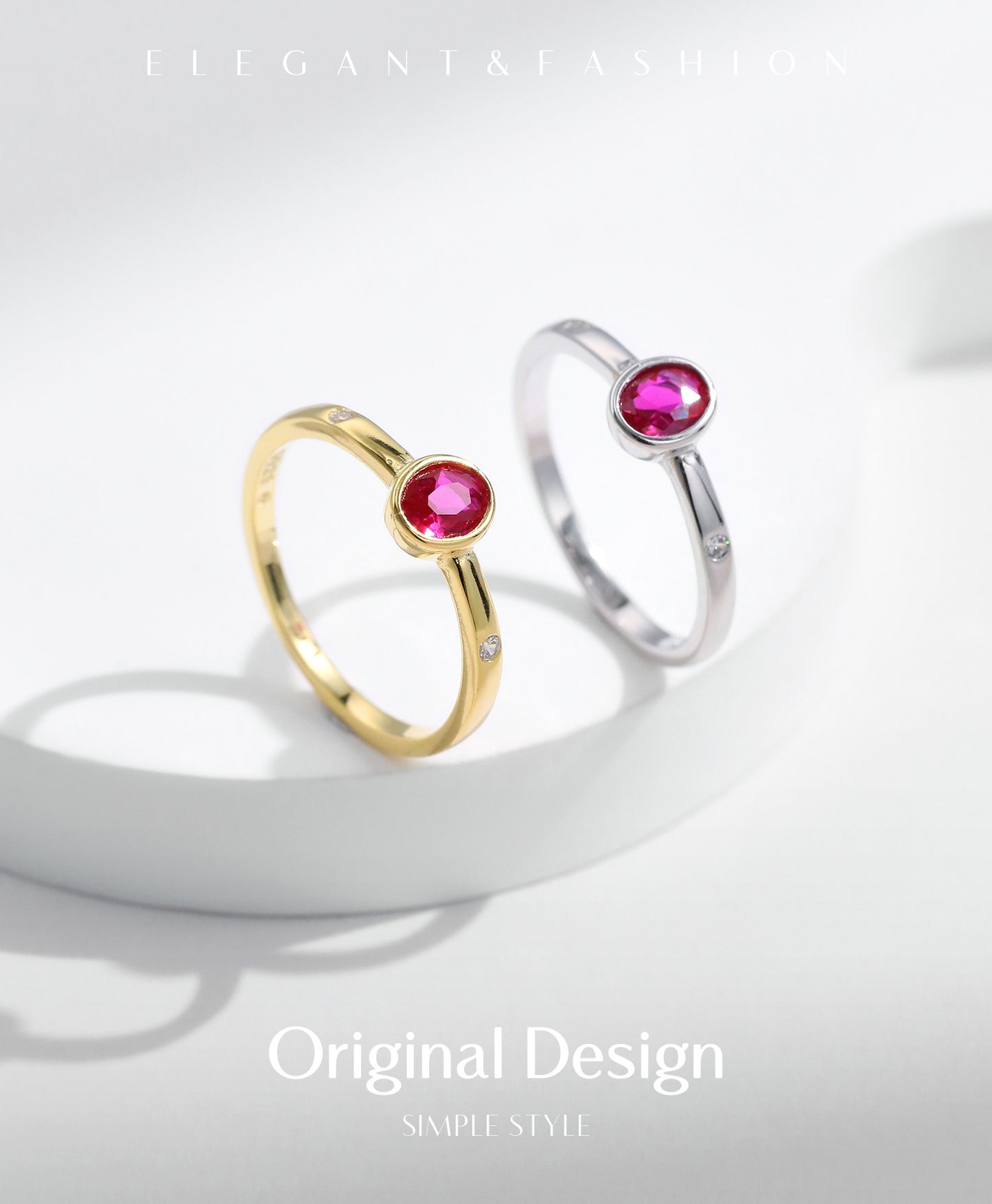 Planderful Gala Fireworks Ring – Stunning Pigeon Blood Red Zircon Design