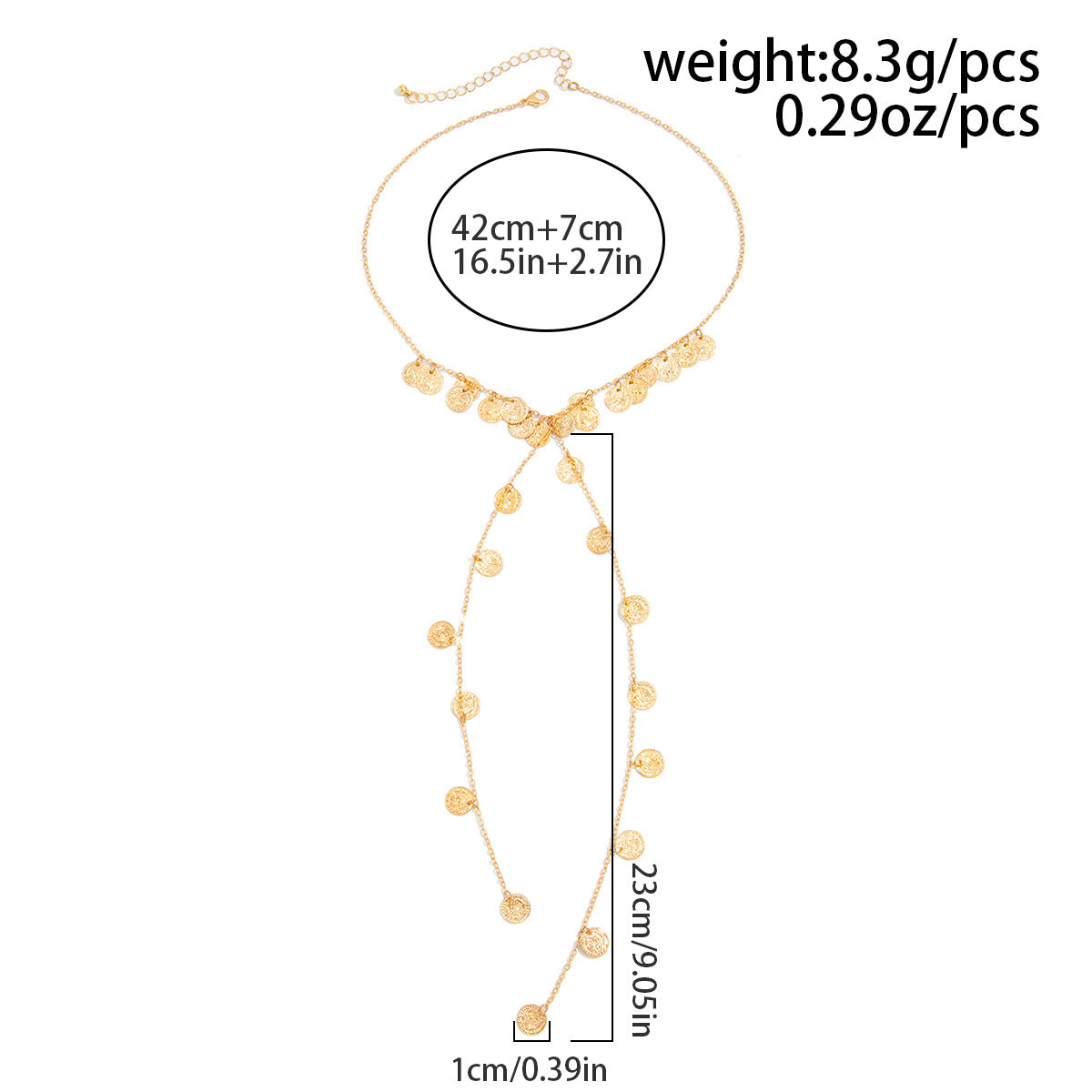 Irregular Beaded Wound Neck Chain Imitation Pearl Sequ Pendant Fringed Necklace