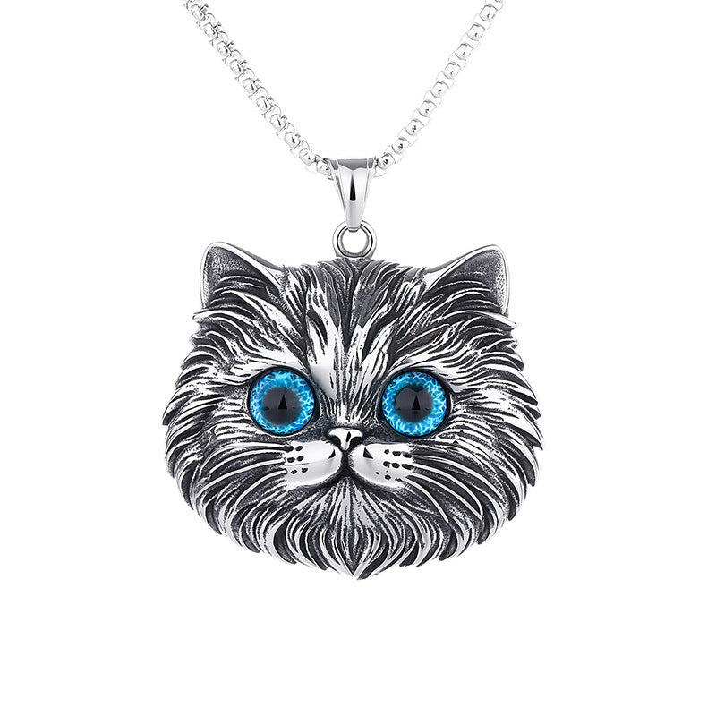 Cat Animal Stainless Steel Pendant Necklace