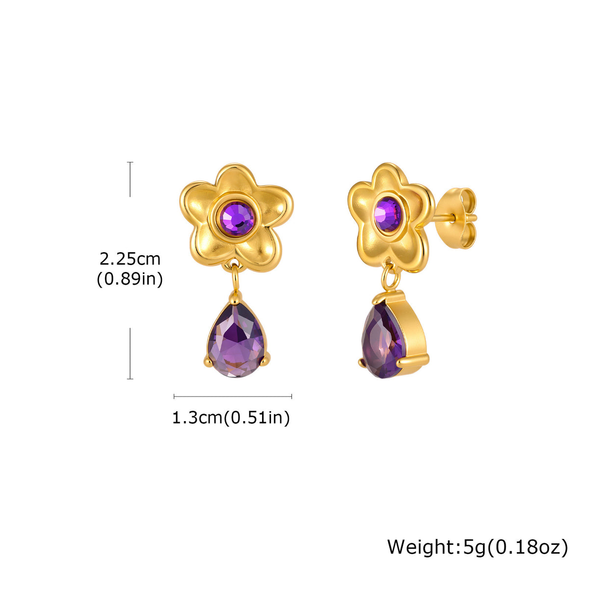 Zircon Floral Vintage Earrings
