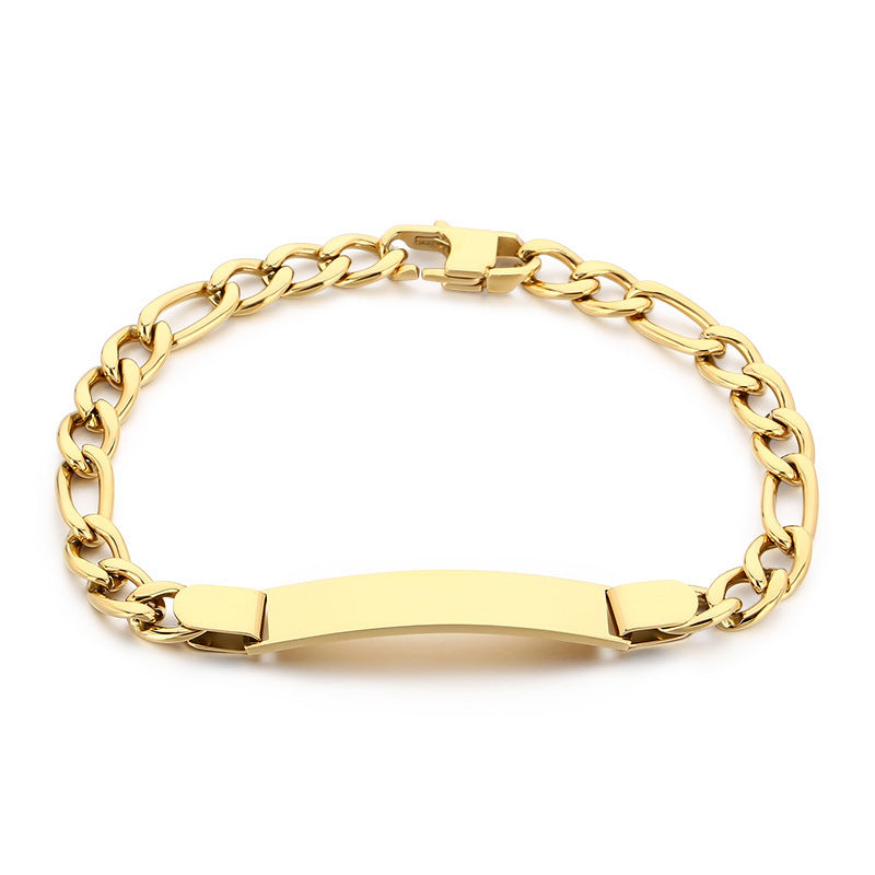 Stainless Steel Figaro Chain Bend Bracelet Nk Chain Cuban Chain Couple