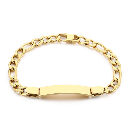 Stainless Steel Figaro Chain Bend Bracelet Nk Chain Cuban Chain Couple