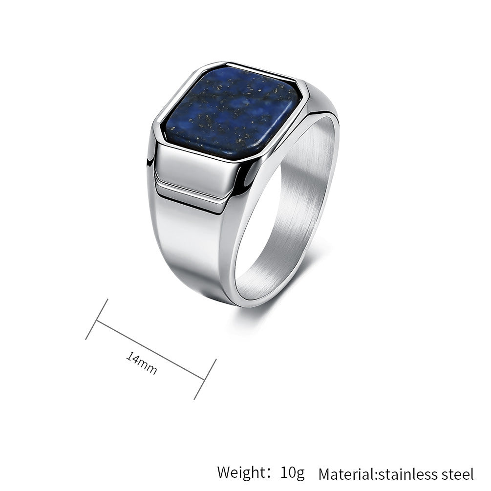 Unisex Titanium Steel Gemstone Ring By Planderful Everyday Genie For Fashion Forward Adults